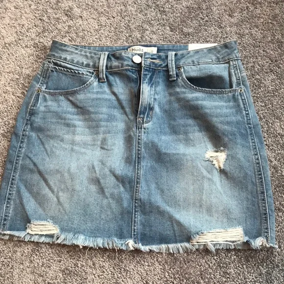 Kohl's Skirts Mudd Kohls Denim Ripped Stretch Skirt Poshmark